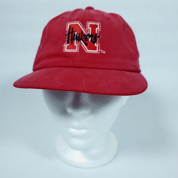 Nebraska Cornhuskers Hat Cap Strap Back Mens Red Black Huskers Football NCAA - Picture 4 of 10